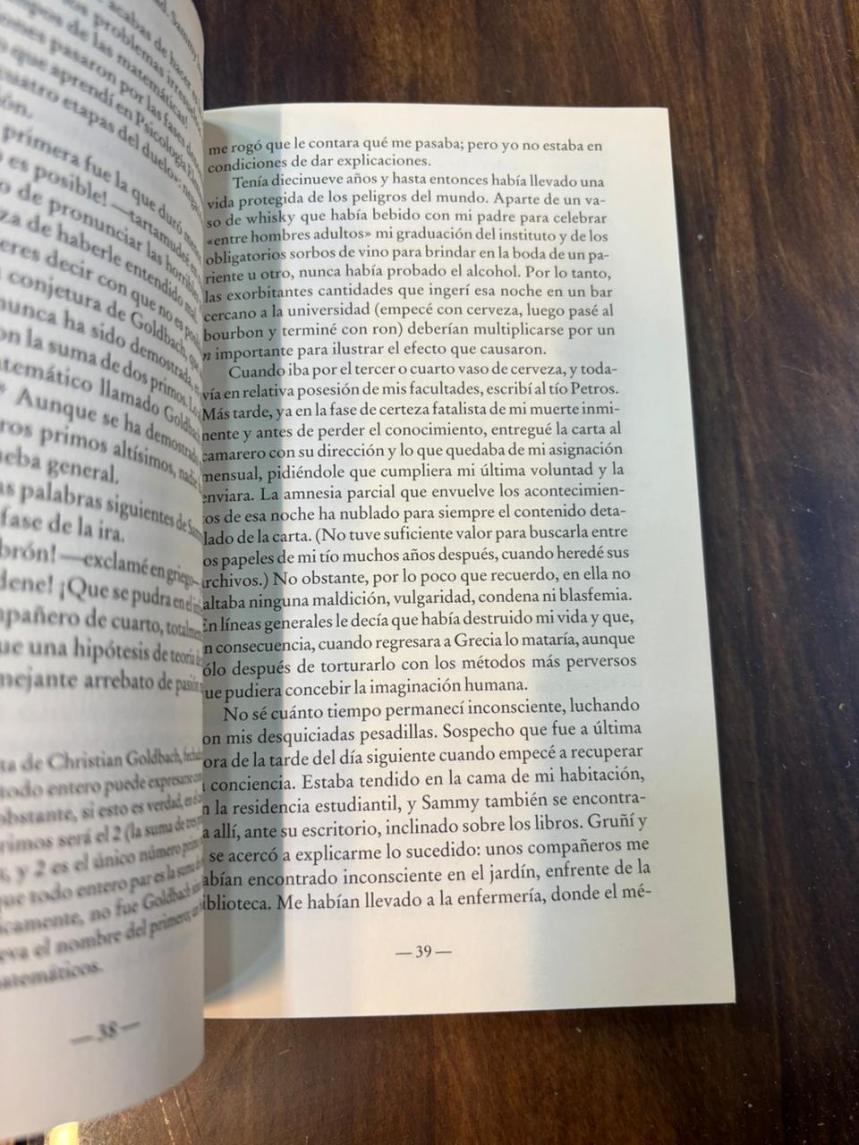 El tío Petros y la conjetura de Goldbach. Apóstolos Doxiadis