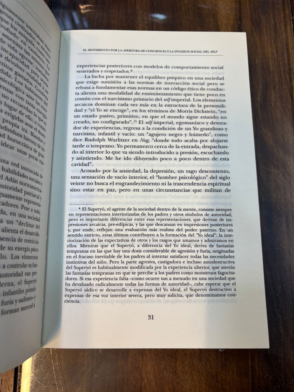 La cultura del narcisismo. Christopher Lasch