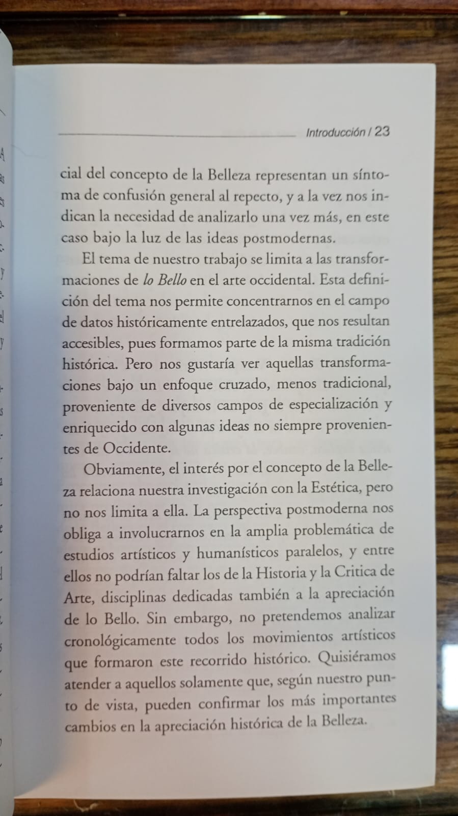 Transformaciones de "lo bello"