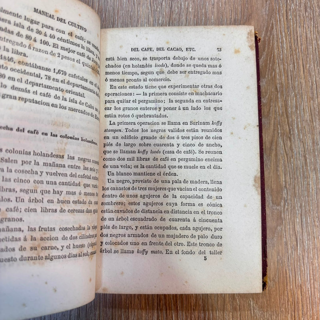 Manual del cultivo del café, cacao, vainilla y tabaco en la América española