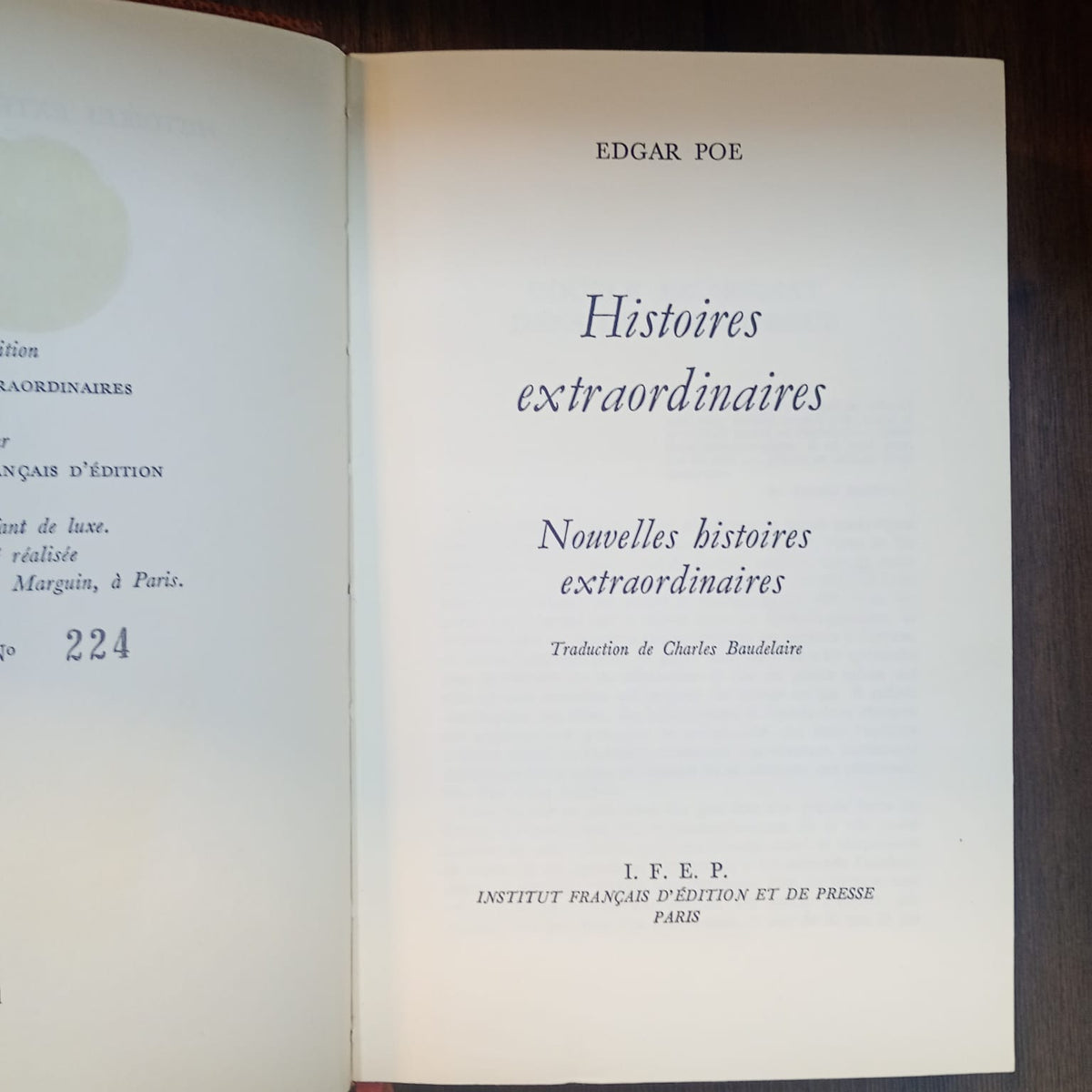 Histoires Extraordinaires (Francés)