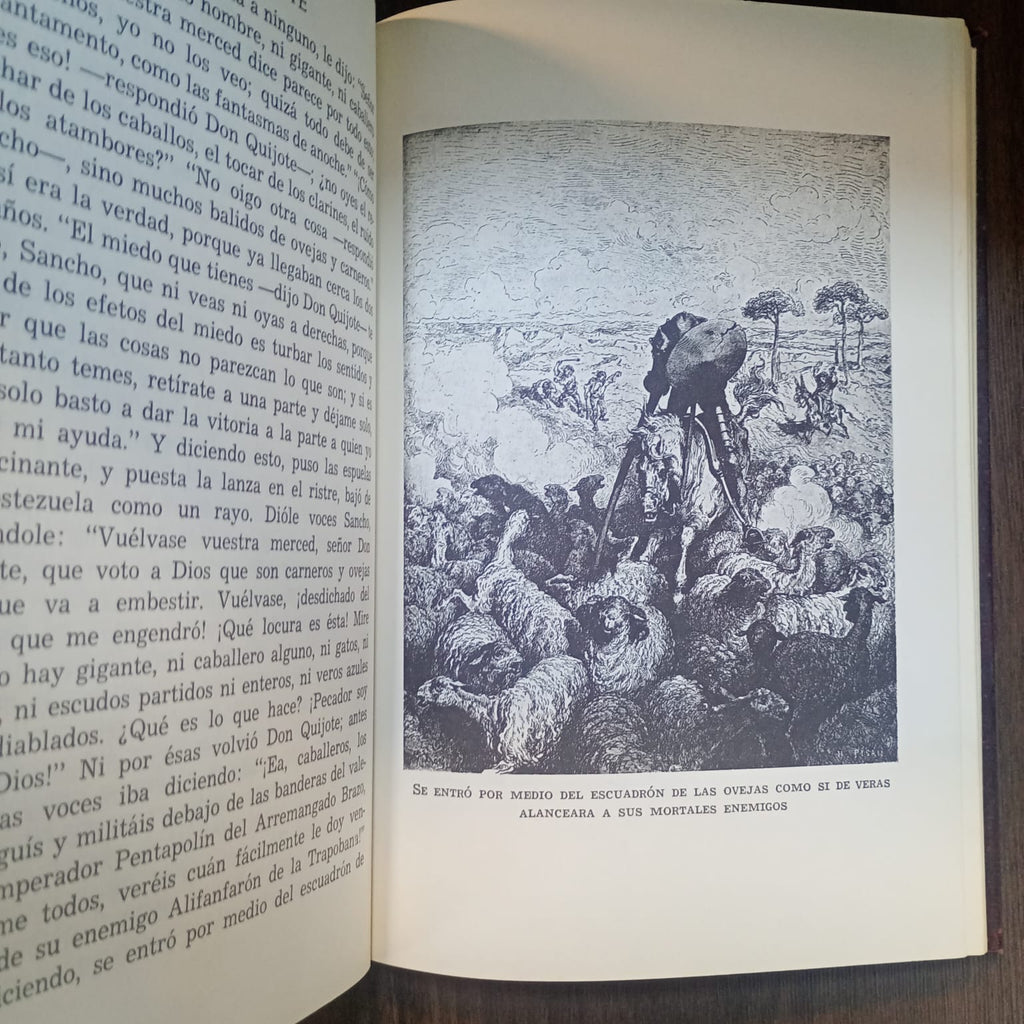 Don Quijote de la Mancha en 4 Tomos (letra grande e ilustrado)