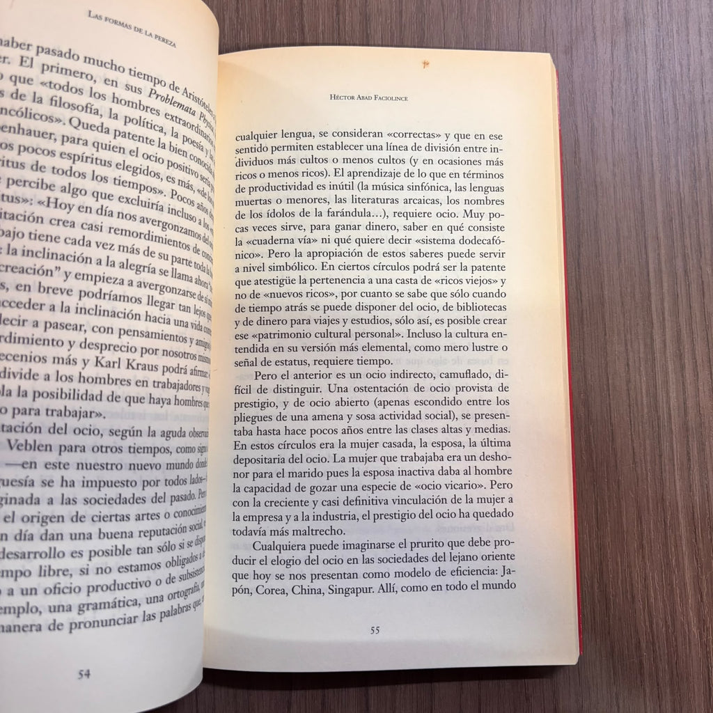 Las formas de la pereza (Firmado por el autor)